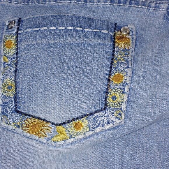 Squeeze  adjustable embroidered skinny jeans  Sz 14 - Picture 8 of 9